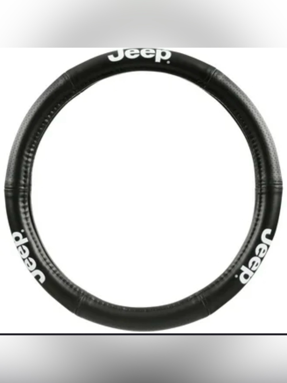 Jeep Black and White Logo Steering Wheel Cover New*